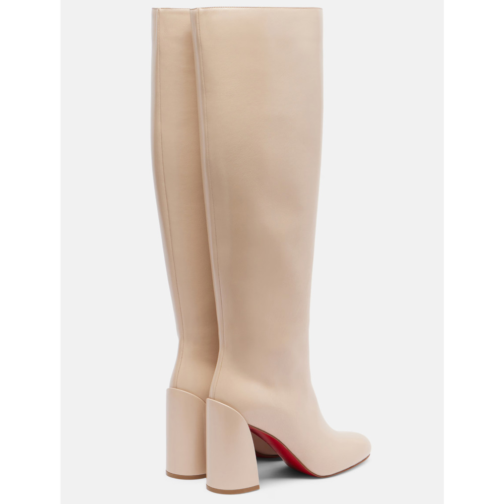 Christian Louboutin Janitta 85 Pearl Beige Leather Knee High Heel Boot 37.5 - Picture 16 of 16
